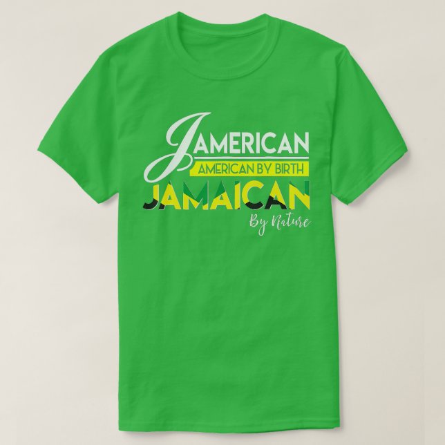 Camiseta Jamaica Jamerican Jamaican American Flag (Frente do Design)