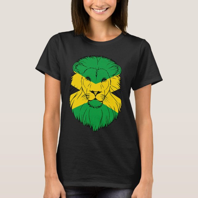 Camiseta Jamaica Lion Jamaican Flag Caribbean Holiday Regga (Frente)