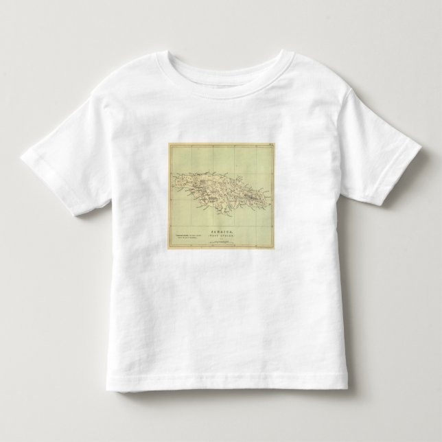 Camiseta Jamaica litografou o mapa (Frente)