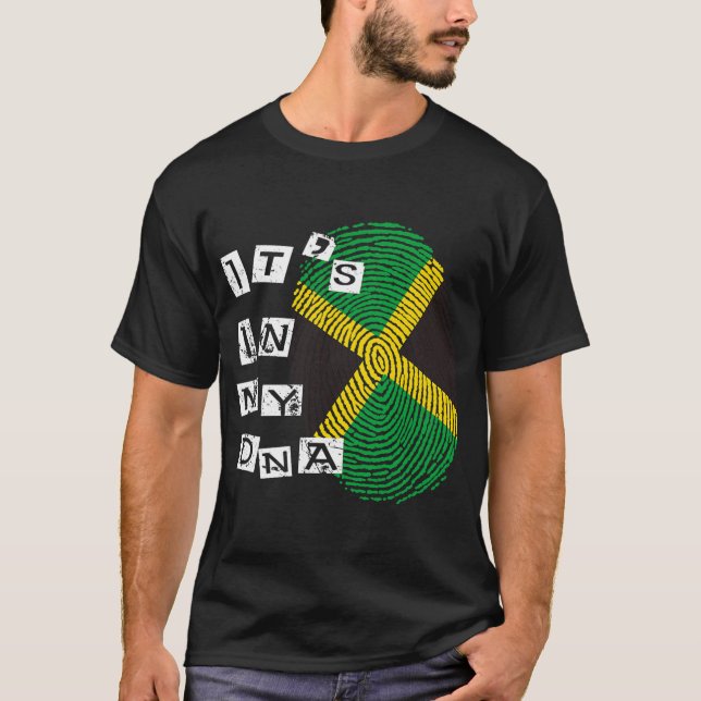 Camiseta Jamaica No Meu DNA, Orgulhoso jamaicano Flag Boy (Frente)