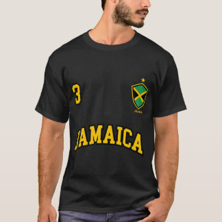 Camiseta Jamaica Número 3 Equipe Esportiva Bandeira jamaica