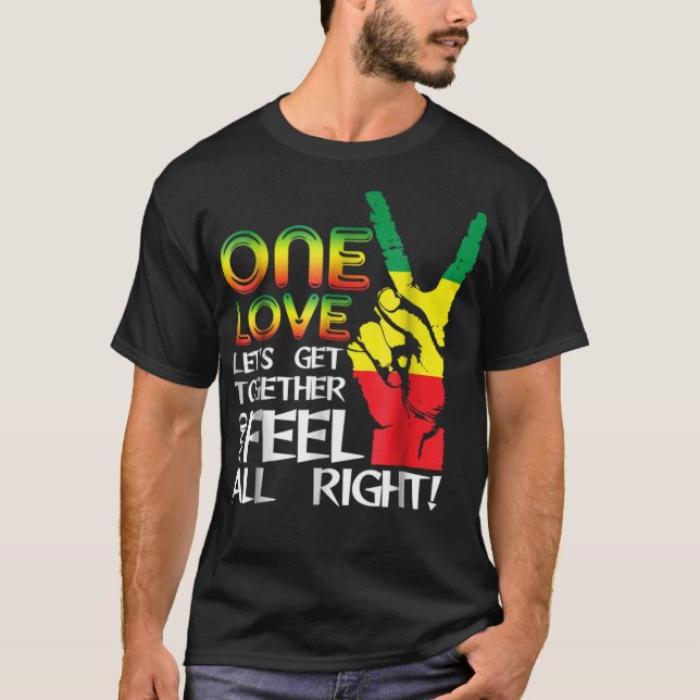 Camiseta Jamaica One Love Reggae Caribe Orgulho de Música F (Frente)