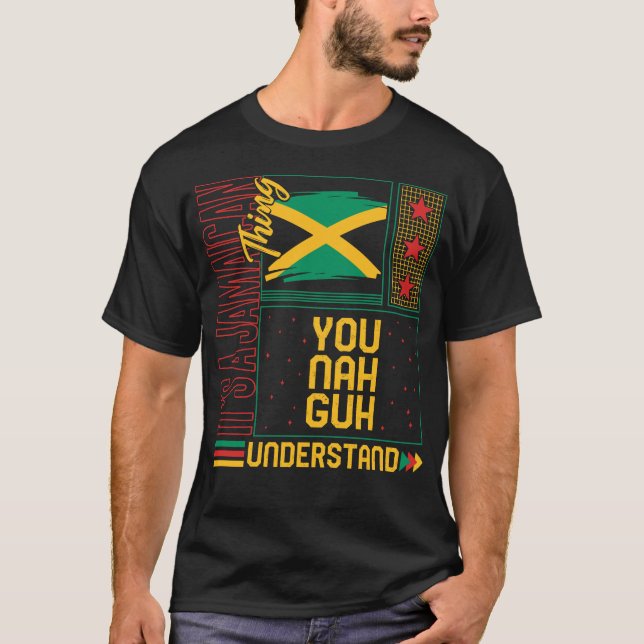 Camiseta Jamaica Shirt, é uma Design de bandeira jamaicana (Frente)