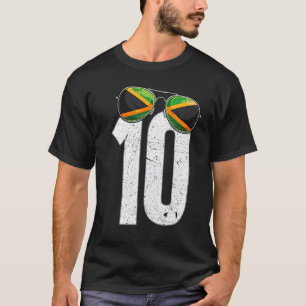 Camiseta Jamaica Soccer Player Número 10 Bandeira jamaicana