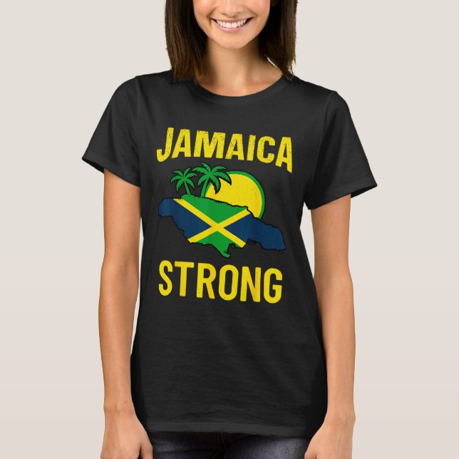 Camiseta Jamaica Strong I Love Jamaican Flag Heart Women Me (Frente)
