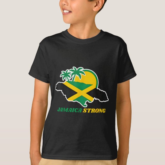Camiseta Jamaica Strong I Love Jamaican Flag Heart Women Me (Frente)