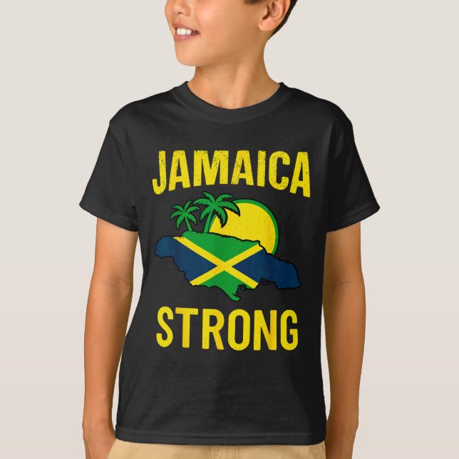 Camiseta Jamaica Strong I Love Jamaican Flag Heart Women Me (Frente)