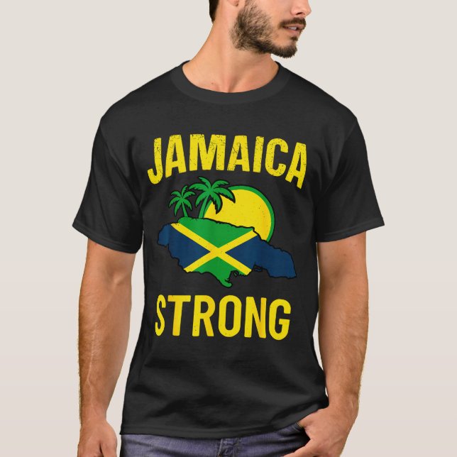 Camiseta Jamaica Strong I Love Jamaican Flag Heart Women Me (Frente)