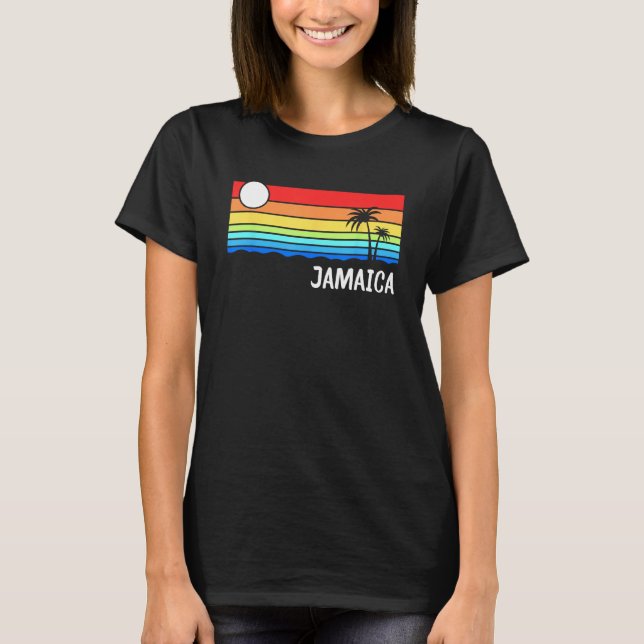 Camiseta Jamaica Sunset Design Jamaican Island Vacation Jam (Frente)
