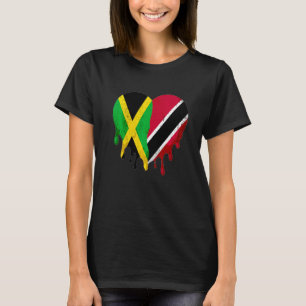 Camiseta Jamaica Trinidad e Tobago Flag Heart Grown Patriot