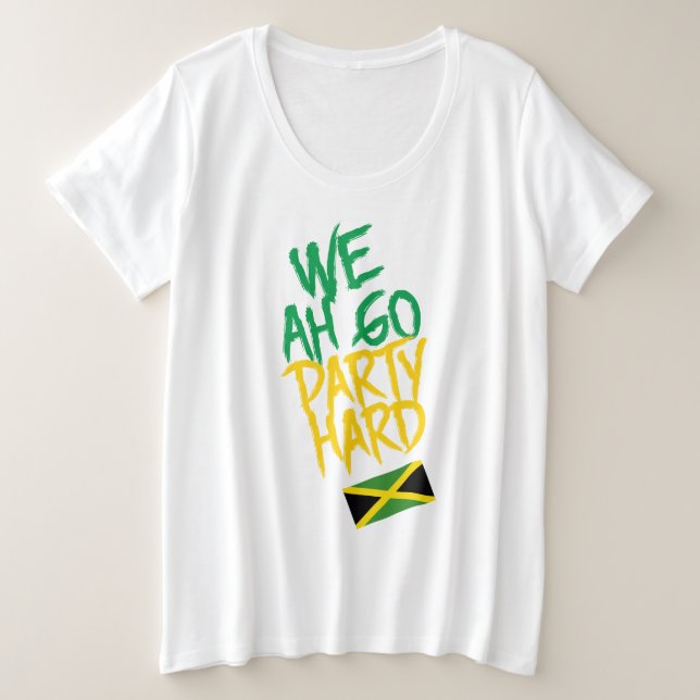 Camiseta Jamaica We Ah Go Party Duro bandeira jamaicana (Frente do Design)