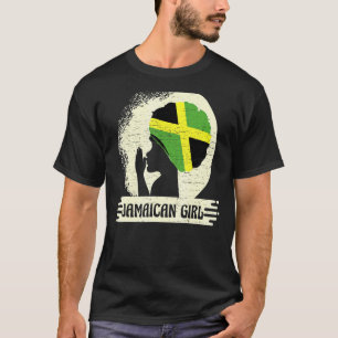 Camiseta Jamaican Girl For A National Flag Design Jamaica