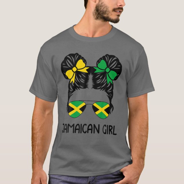 Camiseta Jamaican Girl Messenger Hair Jamaica Pride Patriot (Frente)
