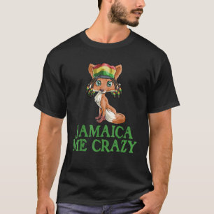 Camiseta Jamaican Me Crazy Flag Fox Hair Engraçado Reggae G