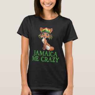 Camiseta Jamaican Me Crazy Flag Fox T Shirt Hair Engraçado 