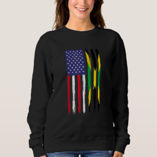 Camiseta Jamaican roots Half American Flag Patriótico Jamai
