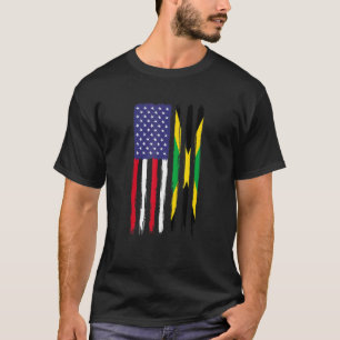 Camiseta Jamaican roots Half American Flag Patriótico Jamai