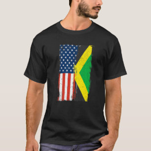 Camiseta Jamaican Roots Usa Flag Heritage Half Jamaica Amer