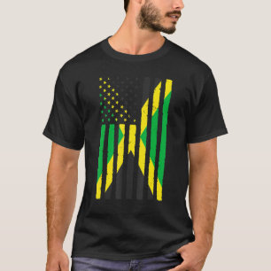 Camiseta Jamaican Roots Usa Flag Heritage Half Jamaica Amer