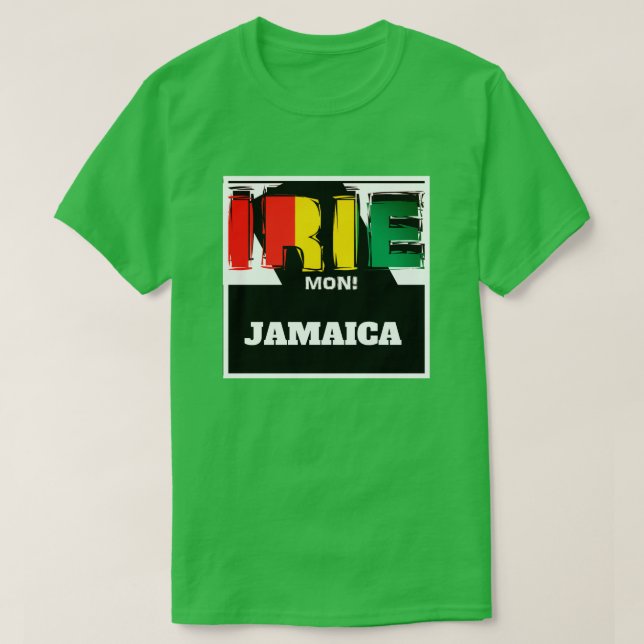 Camiseta jamaicana Irie Mon (Frente do Design)