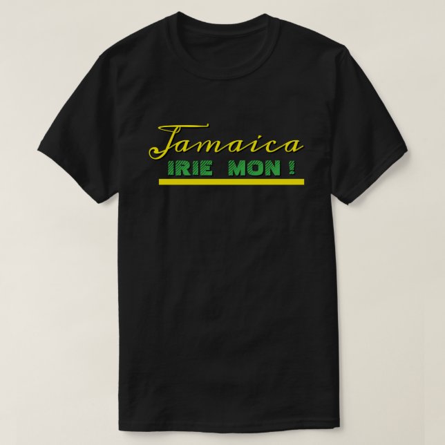 Camiseta jamaicana Irie Mon (Frente do Design)