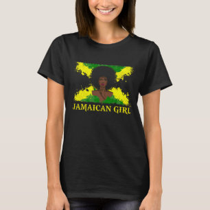 Camiseta jamaicana negra Jamaica Afro Girl