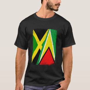 Camiseta Jamaicano-Guyanês Bandeira Jamaica Guiana Mistura 