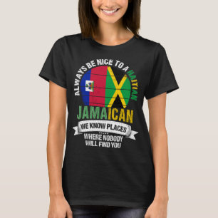 Camiseta Jamaicano-jamaicano sabe lugares onde está a Jama