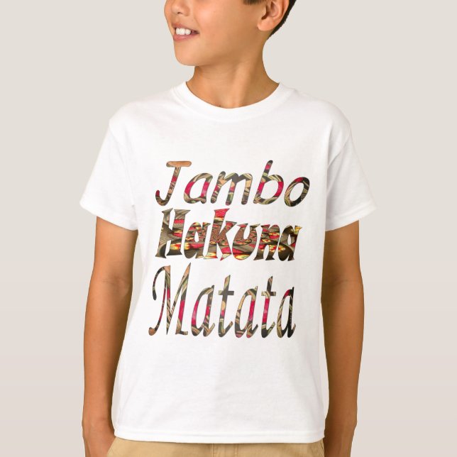 Camiseta Jambo Hakuna Matata African Vintage Art Impressão (Frente)