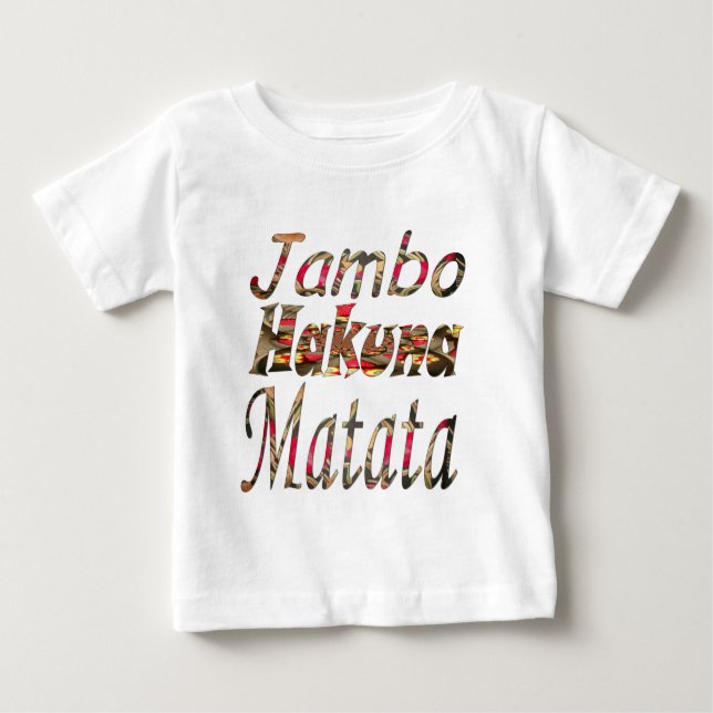 Camiseta Jambo Hakuna Matata African Vintage Art Impressão (Frente)