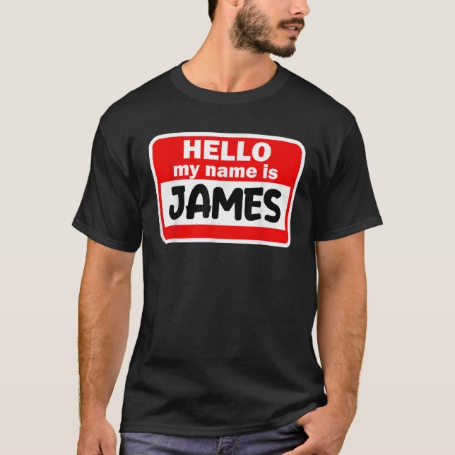 Camiseta James Hello Meu Nome É Tshirt Name On Custom T (Frente)