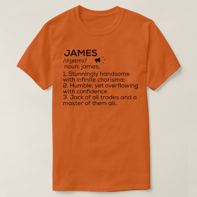 Camiseta James Name Definition James Significa James Name M (Frente do Design)