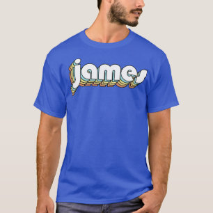 Camiseta James Retro Rainbow Tipografia Estilo Desvanecido