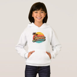 Camiseta James Retro Sunset Tropical Nome Design