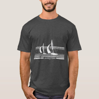 Camiseta Jamestown RI Sailboat Vintage 70s Gráfico