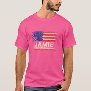 Camiseta Jamie First Name Shirt Jamie Name American Flag