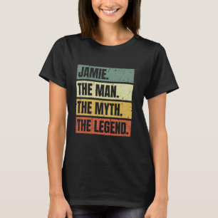 Camiseta Jamie Man Myth A Lenda Retro Engraçado Melhor Nome