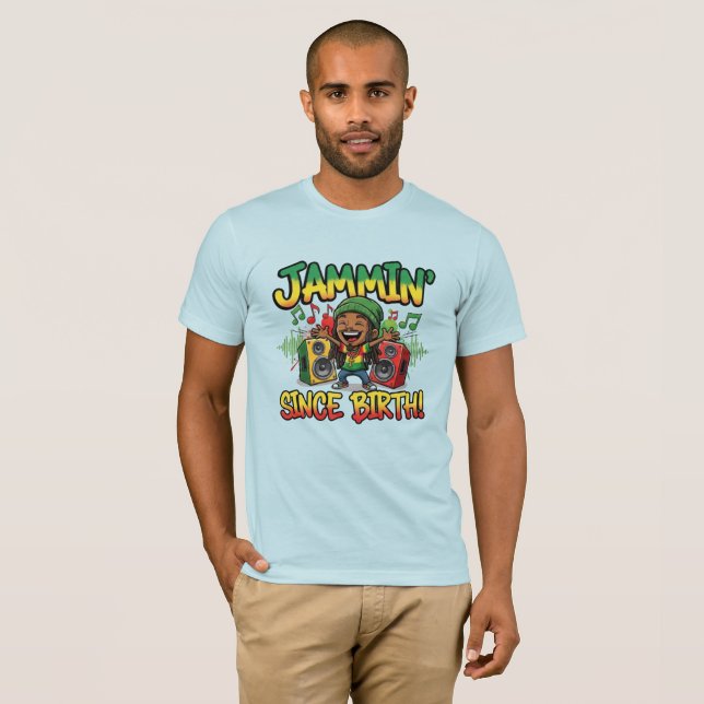 Camiseta Jammin' Desde o Nascimento Reggae (Frente Completa)