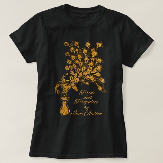 Camiseta Jane Austen Peacock Pride & Prejudice Book Club Fa (Frente do Design)