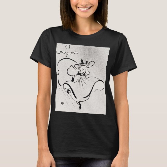Camiseta Jane Avril, de Arte Negra, por Toulouse Lautrec (Frente)