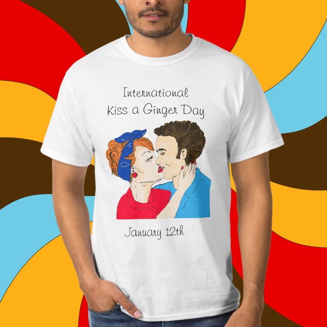 Camiseta Janeiro 12 é o Beijo Internacional no Dia dos Dedo (Criador carregado)