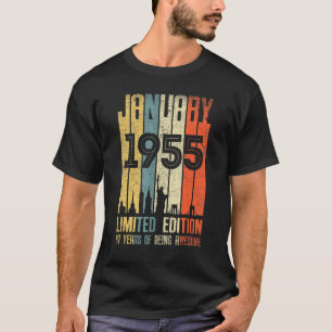 Camiseta Janeiro 1955 67 Aniversário 67 Anos 1955 Anivers