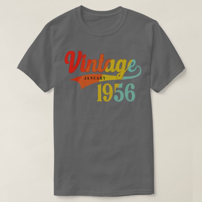 Camiseta Janeiro 1956 Aniversário Vintage Janeiro 1956 Incr (Frente do Design)