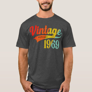 Camiseta Janeiro 1969 Aniversário Vintage Janeiro 1969 Incr