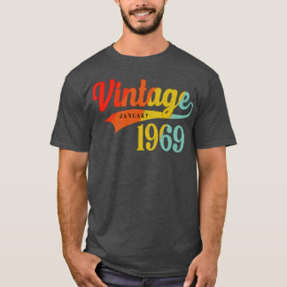 Camiseta Janeiro 1969 Aniversário Vintage Janeiro 1969 Incr