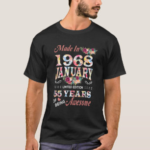 Camiseta Janeiro Aniversário de 55 anos da Flor de 1968
