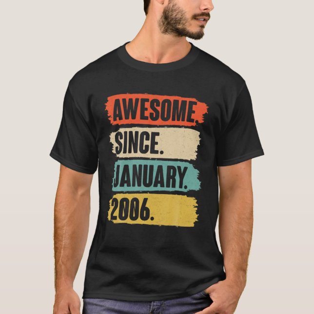 Camiseta Janeiro Aniversário Gift Vintage - Incrível Desde  (Frente)