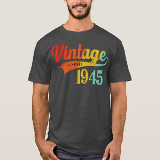 Camiseta Janeiro de 1945 Aniversário Vintage Janeiro de 194