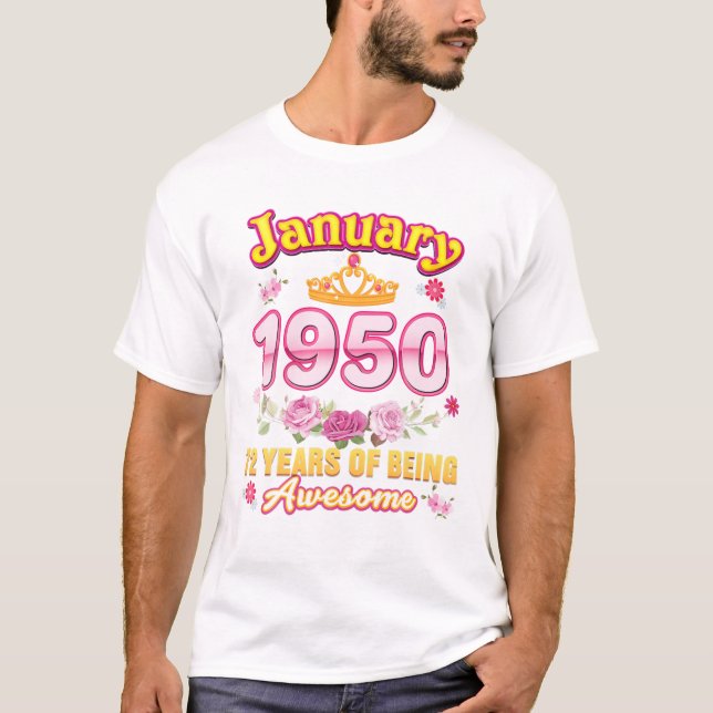 Camiseta Janeiro De 1950 75 Anos De Esforço (Frente)