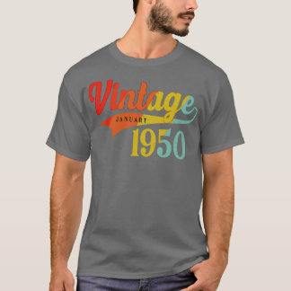 Camiseta Janeiro de 1950 Aniversário Vintage Janeiro de 195